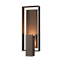 Hubbardton Forge Shadow Box 2 Light 22" Tall Outdoor Wall Sconce Coastal Bronze / Coastal Bronze / Clear