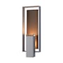 Hubbardton Forge Shadow Box 2 Light 22" Tall Outdoor Wall Sconce Coastal Burnished Steel / Coastal Bronze / Clear