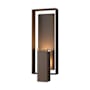 Hubbardton Forge Shadow Box 2 Light 22" Tall Outdoor Wall Sconce Coastal Bronze / Coastal Dark Smoke / Clear
