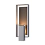Hubbardton Forge Shadow Box 2 Light 22" Tall Outdoor Wall Sconce Coastal Burnished Steel / Coast Dark Smoke / Clear