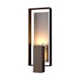 Hubbardton Forge Shadow Box 2 Light 22" Tall Outdoor Wall Sconce Coastal Bronze / Coastal Burnished Steel / Clear