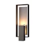 Hubbardton Forge Shadow Box 2 Light 22" Tall Outdoor Wall Sconce Coastal Dark Smoke / Coast Burnished Steel / Clear