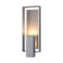 Hubbardton Forge Shadow Box 2 Light 22" Tall Outdoor Wall Sconce Coastal Burnished Steel / Coast Burnished Steel