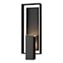 Hubbardton Forge Shadow Box 2 Light 22" Tall Outdoor Wall Sconce Coastal Oil Rubbed Bronze / Coastal Black / Clear