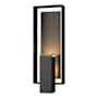 Hubbardton Forge Shadow Box 2 Light 22" Tall Outdoor Wall Sconce Coastal Oil Rubbed Bronze / Coastal Natural Iron