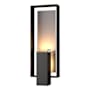 Hubbardton Forge Shadow Box 2 Light 22" Tall Outdoor Wall Sconce Coastal Oil Rubbed Bronze / Coast Burnished Steel