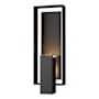 Hubbardton Forge Shadow Box 2 Light 22" Tall Outdoor Wall Sconce Coastal Black / Coastal Oil Rubbed Bronze / Clear