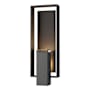 Hubbardton Forge Shadow Box 2 Light 22" Tall Outdoor Wall Sconce Coastal Natural Iron / Coastal Oil Rubbed Bronze