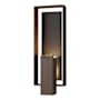 Hubbardton Forge Shadow Box 2 Light 22" Tall Outdoor Wall Sconce Coastal Bronze / Coastal Oil Rubbed Bronze / Clear