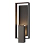 Hubbardton Forge Shadow Box 2 Light 22" Tall Outdoor Wall Sconce Coastal Dark Smoke / Coastal Oil Rubbed Bronze