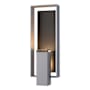 Hubbardton Forge Shadow Box 2 Light 22" Tall Outdoor Wall Sconce Coastal Burnished Steel / Coast Oil Rubbed Bronze