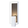Hubbardton Forge Shadow Box 2 Light 22" Tall Outdoor Wall Sconce Coastal White / Coastal Natural Iron / Clear Glass