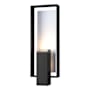 Hubbardton Forge Shadow Box 2 Light 22" Tall Outdoor Wall Sconce Coastal Black / Coastal White / Clear Glass