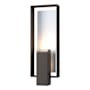 Hubbardton Forge Shadow Box 2 Light 22" Tall Outdoor Wall Sconce Coastal Dark Smoke / Coastal White / Clear Glass
