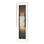 Hubbardton Forge Shadow Box 2 Light 34" Tall Outdoor Wall Sconce Coastal White / Slate / Clear