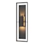 Hubbardton Forge Shadow Box 2 Light 34" Tall Outdoor Wall Sconce Coastal Oil Rubbed Bronze / Slate / Clear