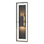 Hubbardton Forge Shadow Box 2 Light 34" Tall Outdoor Wall Sconce Coastal Natural Iron / Slate / Clear