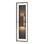 Hubbardton Forge Shadow Box 2 Light 34" Tall Outdoor Wall Sconce Coastal Bronze / Slate / Clear
