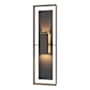 Hubbardton Forge Shadow Box 2 Light 34" Tall Outdoor Wall Sconce Coastal Dark Smoke / Slate / Clear