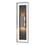 Hubbardton Forge Shadow Box 2 Light 34" Tall Outdoor Wall Sconce Coastal Burnished Steel / Slate / Clear