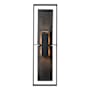 Hubbardton Forge Shadow Box 2 Light 34" Tall Outdoor Wall Sconce Coastal Black / Slate / Clear