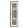 Hubbardton Forge Shadow Box 2 Light 34" Tall Outdoor Wall Sconce Coastal Natural Iron / Coast Natural Iron / Clear