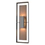 Hubbardton Forge Shadow Box 2 Light 34" Tall Outdoor Wall Sconce Coastal Natural Iron / Coastal Bronze / Clear