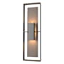 Hubbardton Forge Shadow Box 2 Light 34" Tall Outdoor Wall Sconce Coastal Natural Iron / Coastal Dark Smoke / Clear