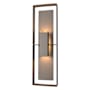 Hubbardton Forge Shadow Box 2 Light 34" Tall Outdoor Wall Sconce Coastal Dark Smoke / Coastal Dark Smoke / Clear