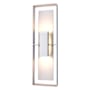 Hubbardton Forge Shadow Box 2 Light 34" Tall Outdoor Wall Sconce Coastal Burnished Steel / Coastal Burnished Steel