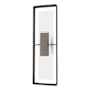 Hubbardton Forge Shadow Box 2 Light 34" Tall Outdoor Wall Sconce Coastal Dark Smoke / Coastal White / Clear Glass