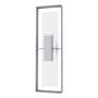 Hubbardton Forge Shadow Box 2 Light 34" Tall Outdoor Wall Sconce Coastal Burnished Steel / Coastal White / Clear