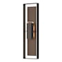 Hubbardton Forge Shadow Box 2 Light 45" Tall Outdoor Wall Sconce Coastal Oil Rubbed Bronze / Coastal Bronze / Clear