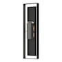 Hubbardton Forge Shadow Box 2 Light 45" Tall Outdoor Wall Sconce Coastal Natural Iron / Coastal Black / Clear Glass