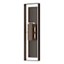 Hubbardton Forge Shadow Box 2 Light 45" Tall Outdoor Wall Sconce Coastal Bronze / Coastal Oil Rubbed Bronze / Clear