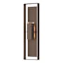 Hubbardton Forge Shadow Box 2 Light 45" Tall Outdoor Wall Sconce Coastal Bronze / Coastal Bronze / Clear Glass