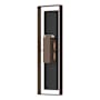 Hubbardton Forge Shadow Box 2 Light 45" Tall Outdoor Wall Sconce Coastal Bronze / Coastal Black / Clear Glass