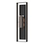 Hubbardton Forge Shadow Box 2 Light 45" Tall Outdoor Wall Sconce Coastal Dark Smoke / Coastal Black / Clear Glass