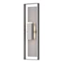 Hubbardton Forge Shadow Box 2 Light 45" Tall Outdoor Wall Sconce Coastal Burnished Steel / Coastal Burnished Steel