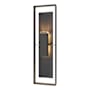 Hubbardton Forge Shadow Box 2 Light 45" Tall Outdoor Wall Sconce Coastal Natural Iron / Slate / Clear