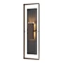 Hubbardton Forge Shadow Box 2 Light 45" Tall Outdoor Wall Sconce Coastal Bronze / Slate / Clear