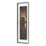 Hubbardton Forge Shadow Box 2 Light 45" Tall Outdoor Wall Sconce Coastal Dark Smoke / Slate / Clear