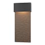 Hubbardton Forge Stratum 22" Tall LED Outdoor Wall Sconce Coastal Black / Coastal Dark Smoke