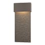 Hubbardton Forge Stratum 22" Tall LED Outdoor Wall Sconce Coastal Dark Smoke / Natural Iron