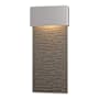 Hubbardton Forge Stratum 22" Tall LED Outdoor Wall Sconce Coastal Burnished Steel / Natural Iron