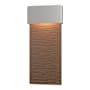 Hubbardton Forge Stratum 22" Tall LED Outdoor Wall Sconce Coastal Burnished Steel / Coastal Bronze