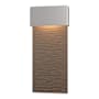 Hubbardton Forge Stratum 22" Tall LED Outdoor Wall Sconce Coastal Burnished Steel / Coastal Dark Smoke