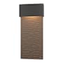 Hubbardton Forge Stratum 22" Tall LED Outdoor Wall Sconce Coastal Oil Rubbed Bronze / Coastal Dark Smoke