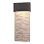 Hubbardton Forge Stratum 22" Tall LED Outdoor Wall Sconce Coastal Oil Rubbed Bronze / Burnished Steel