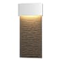 Hubbardton Forge Stratum 22" Tall LED Outdoor Wall Sconce Coastal White / Coastal Natural Iron